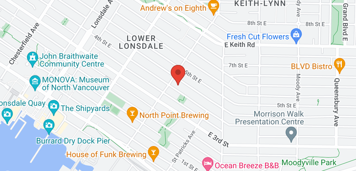 map of 312 120 E 4TH STREET